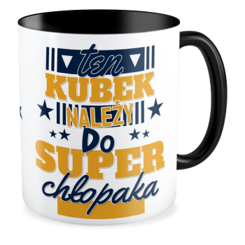 kubek NALEŻY DO SUPER CHŁOPAKA czarny